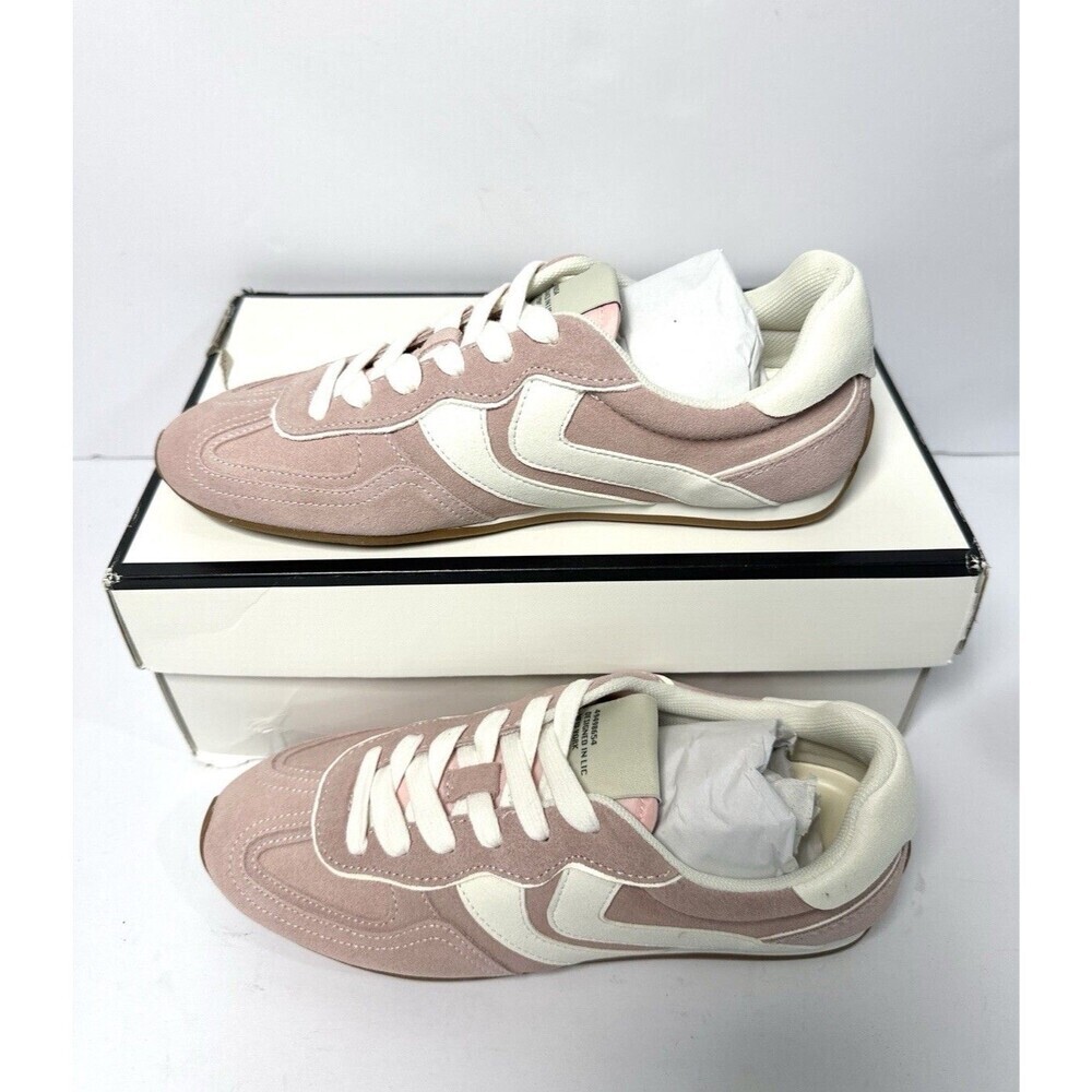 Steve Madden Abbi Sneakers Womens Size 8 Pink Multi Suede Leather Retro Shoes - Picture 1 of 9